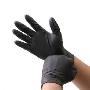 100 Unit Black Disposable Nitrile Gloves